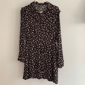 Longsleeve Black Floral Dress